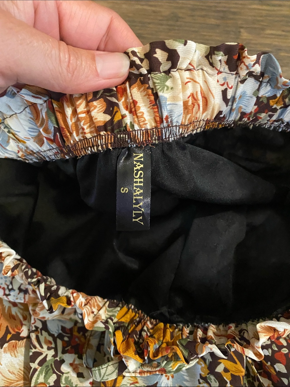 Floral Tiered Mini Skirt - Brown Multi - Picture 2 of 4